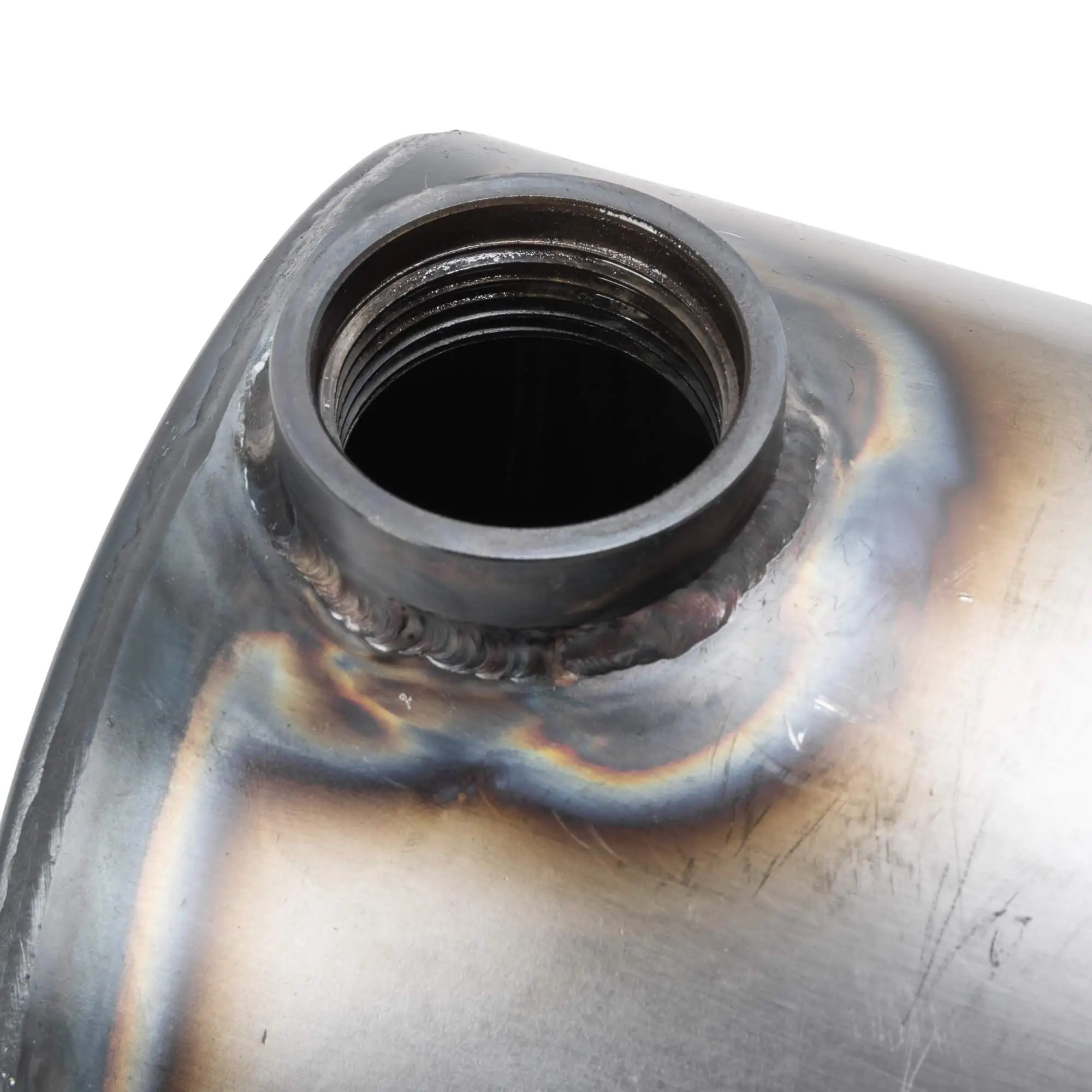 Dished Clamp-On Steel Motorcycle Oil Tank For Lowbrow Customs Harley Sportster Hardtails - Image 3