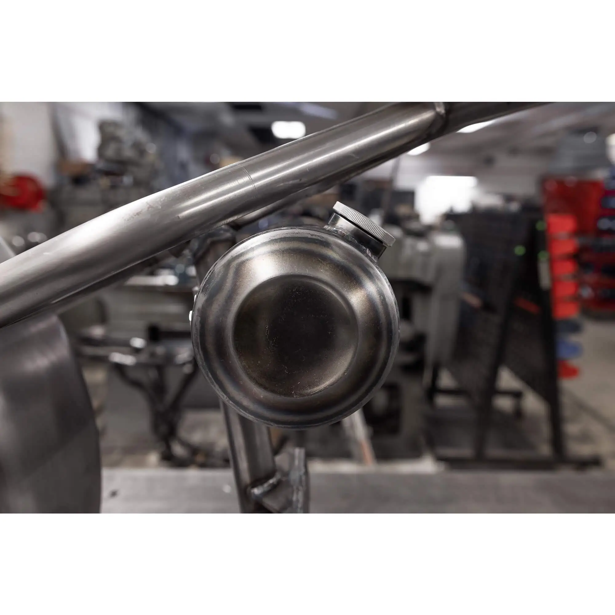 Dished Clamp-On Steel Motorcycle Oil Tank For Lowbrow Customs Harley Sportster Hardtails - Image 13