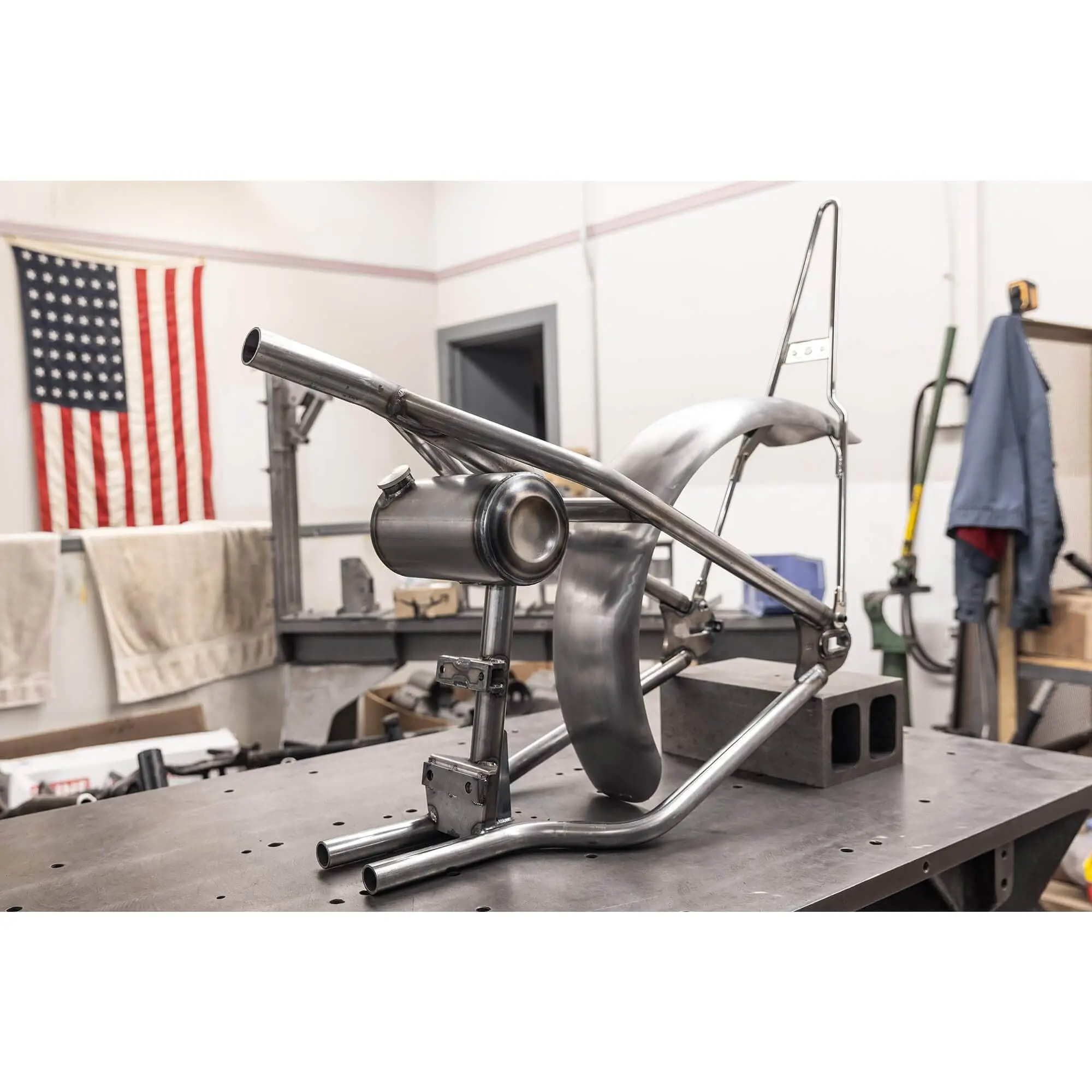 Dished Clamp-On Steel Motorcycle Oil Tank For Lowbrow Customs Harley Sportster Hardtails - Image 16