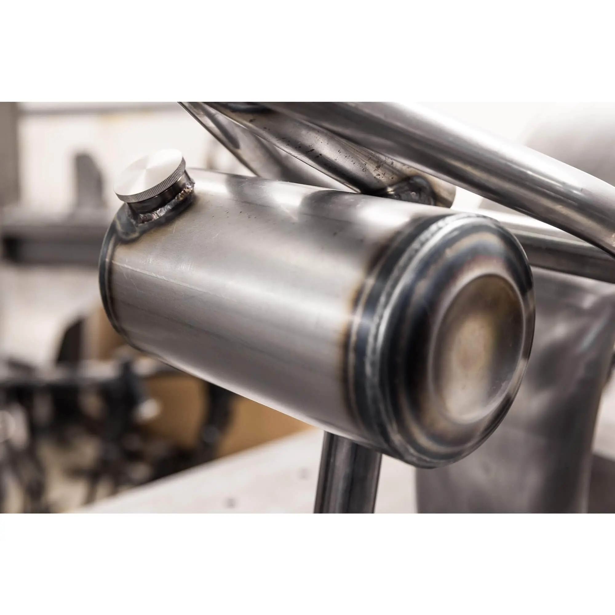 Dished Clamp-On Steel Motorcycle Oil Tank For Lowbrow Customs Harley Sportster Hardtails - Image 15