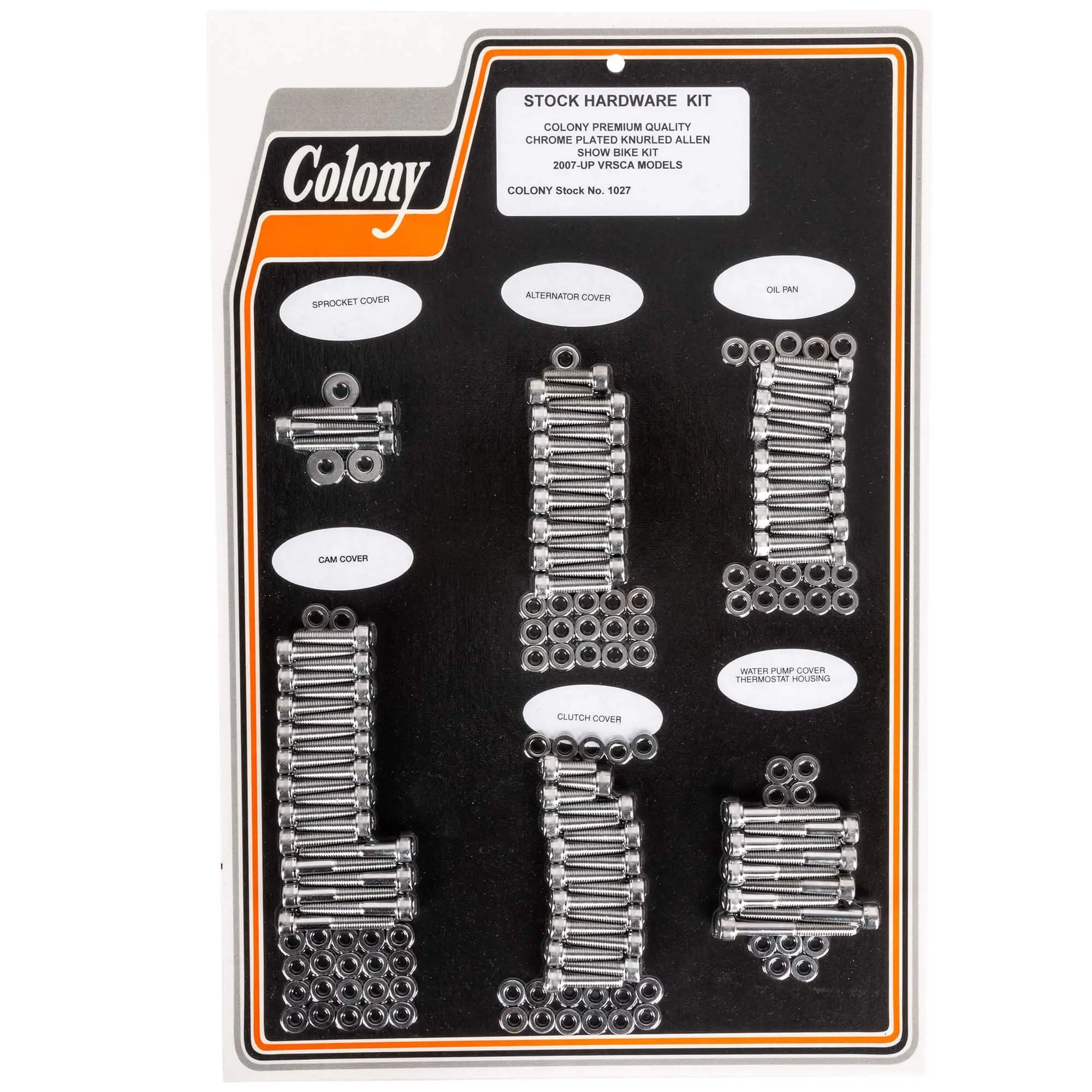 Colony #1027 Complete Show Bike Kit Chrome Knurled Allen 2007-Up Harley-Davidson VRSC