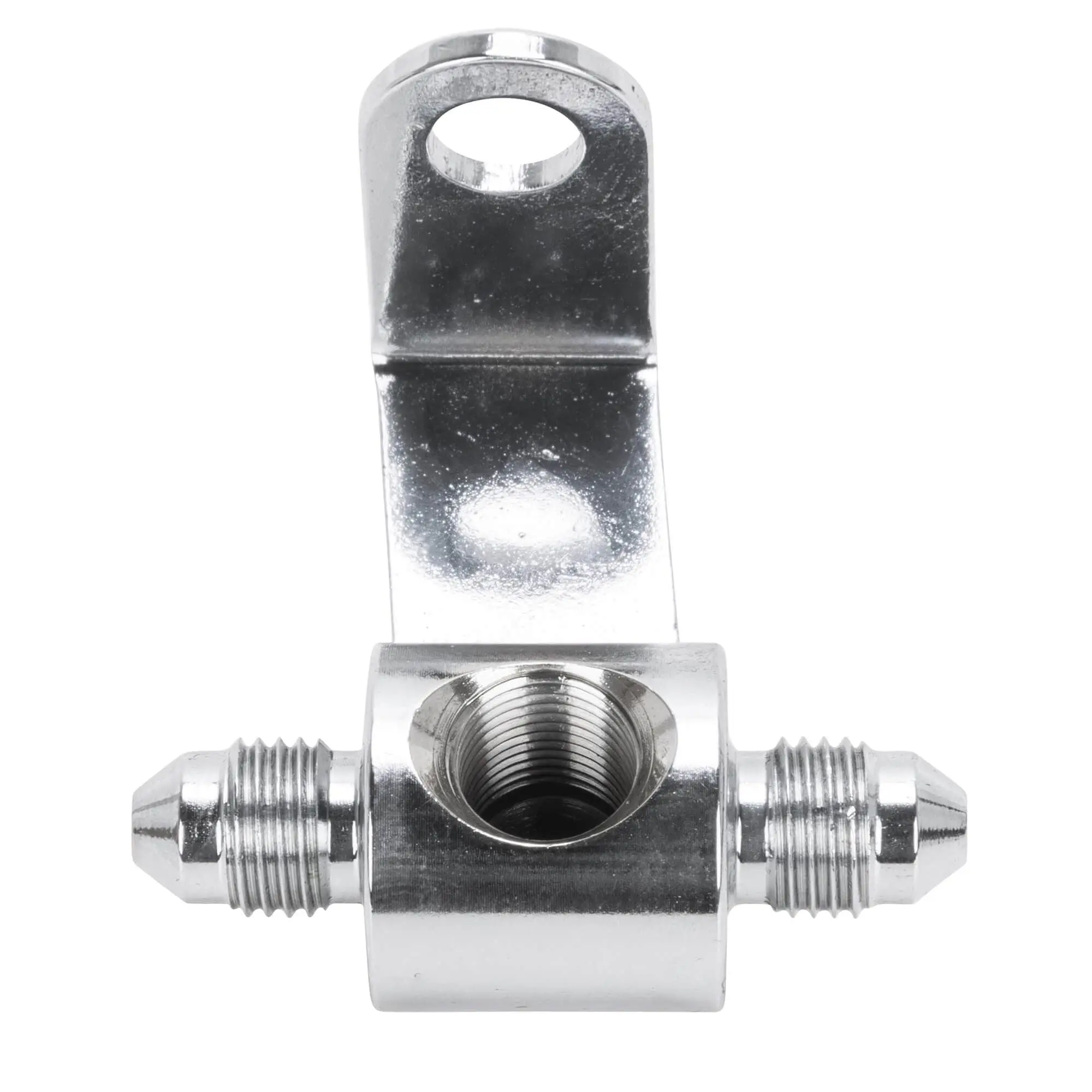 Goodridge 1/8 Inch NPT Universal Rear Junction Block With Brake Light Switch Mount - Chrome