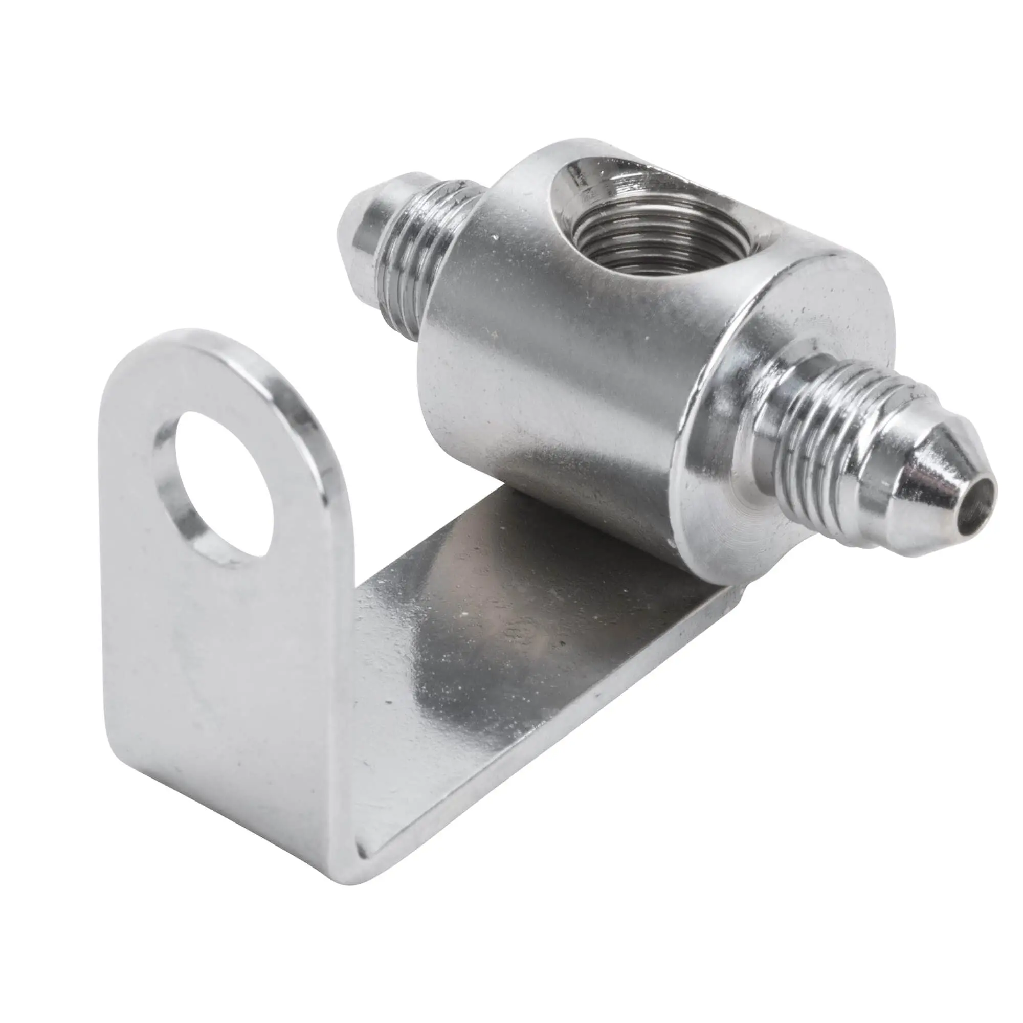 Goodridge 1/8 Inch NPT Universal Rear Junction Block With Brake Light Switch Mount - Chrome - Image 5