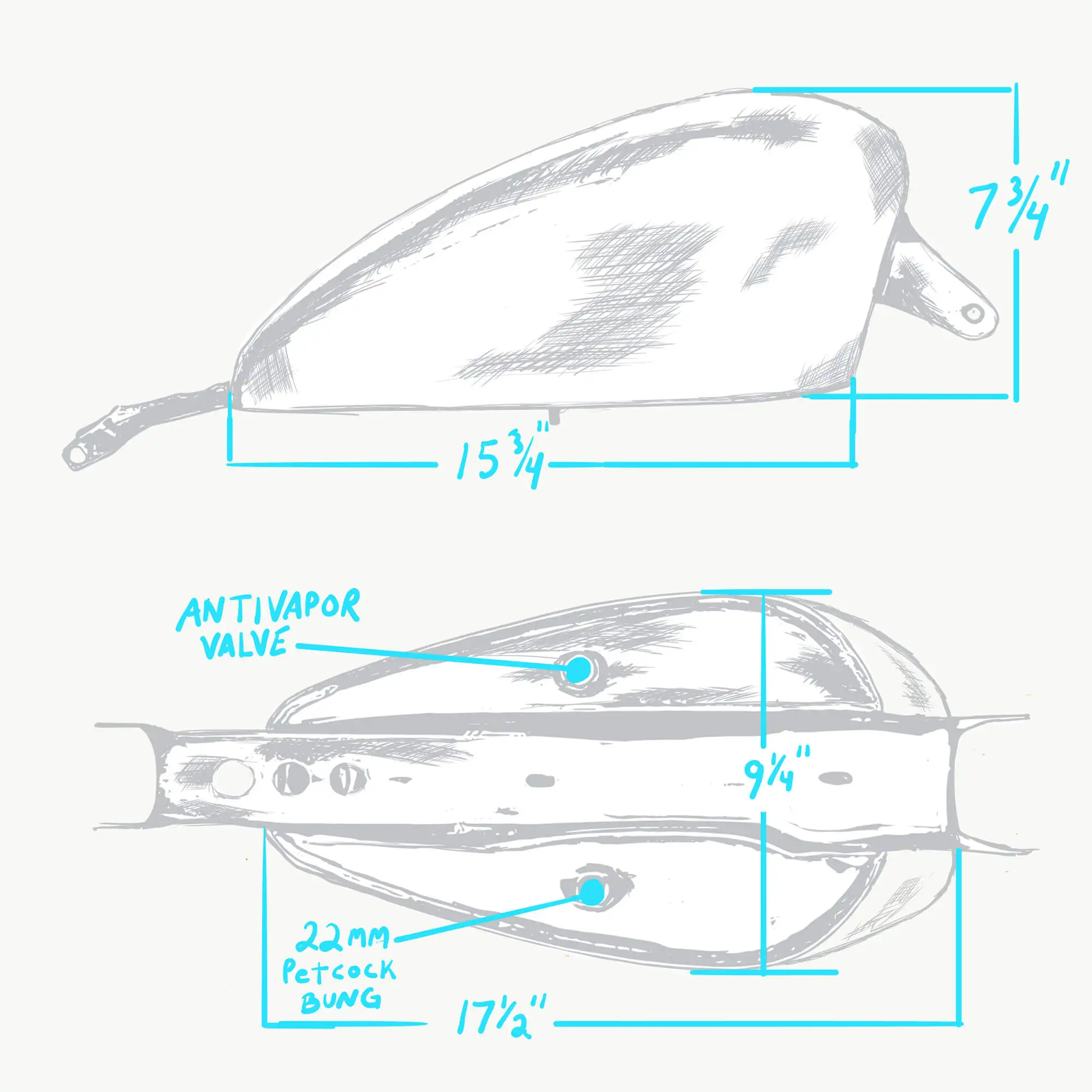 Cycle Standard Stock Style Harley-Davidson Sportster Gas Tank 2004-2006 - 2.2 Gallon - Image 3