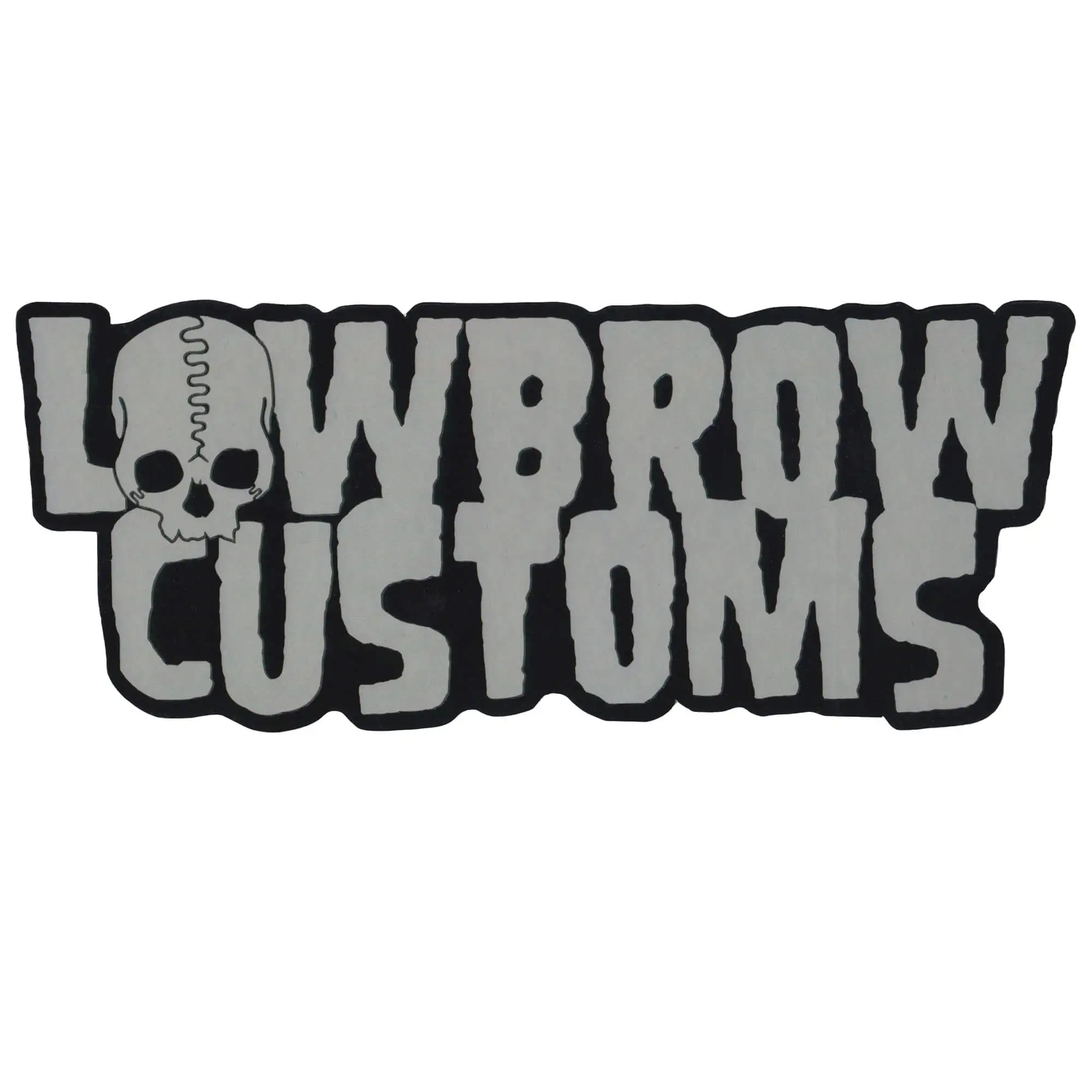 Lowbrow Customs Logo Sticker - Black/Grey - 8 Inch