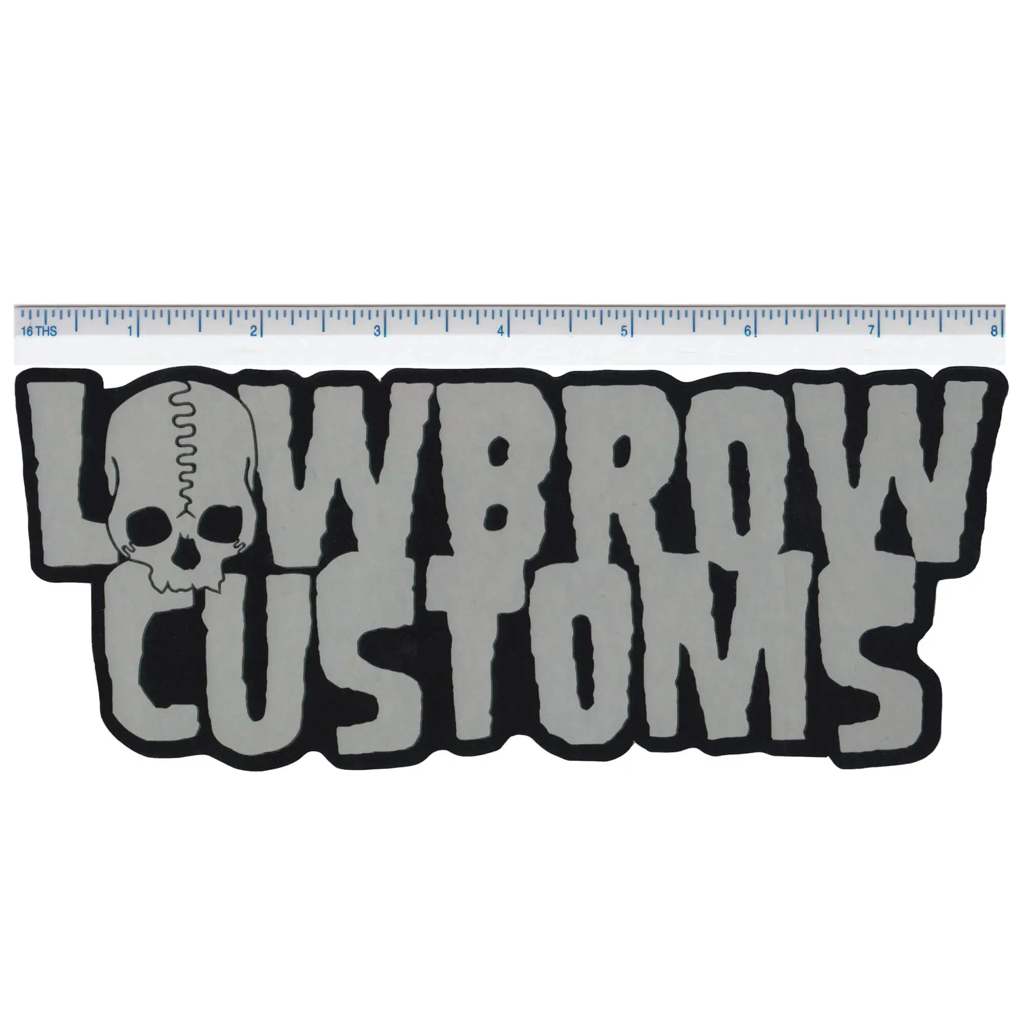 Lowbrow Customs Logo Sticker - Black/Grey - 8 Inch - Image 2