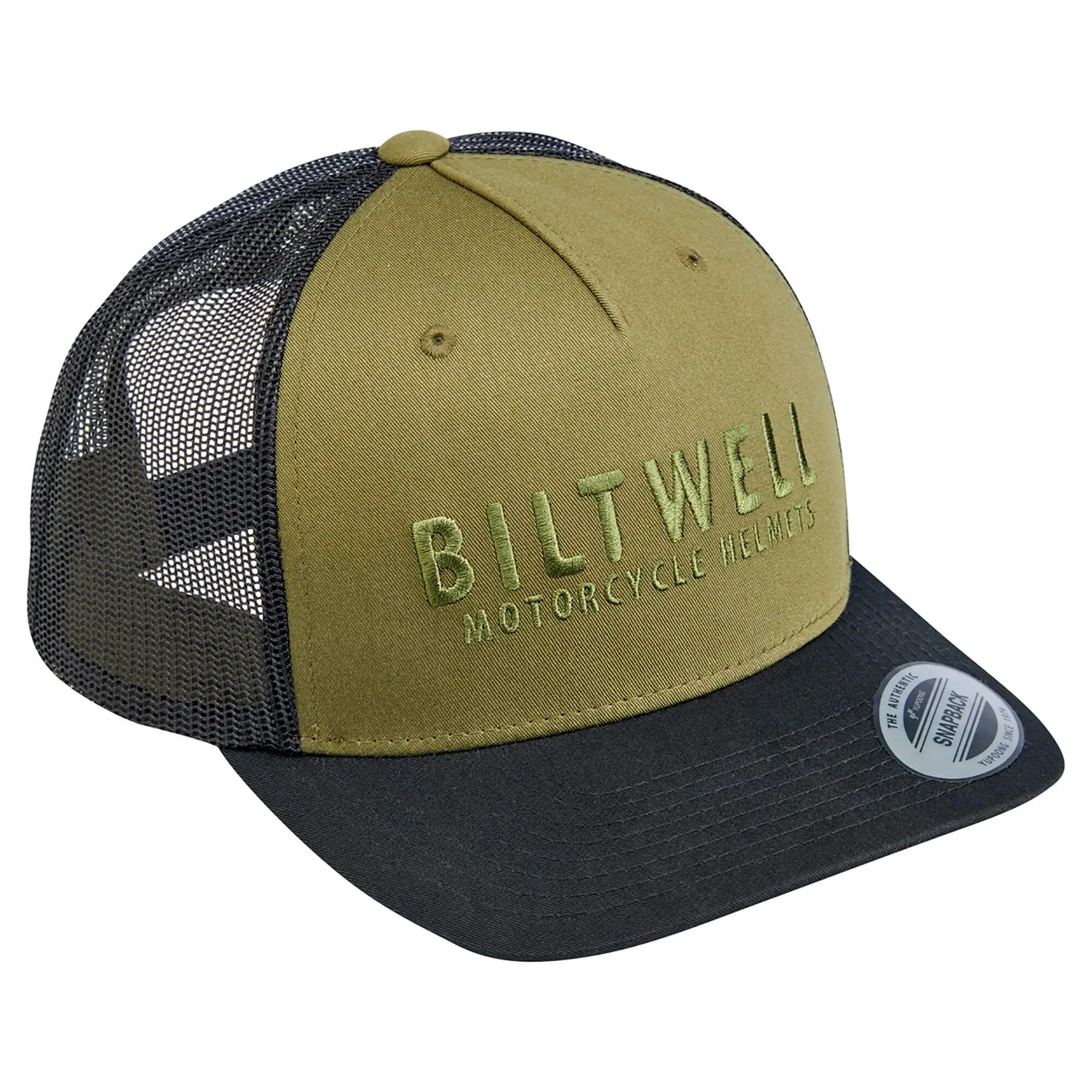 Biltwell Woodsy Snap Back Hat - Olive/Black - Image 6