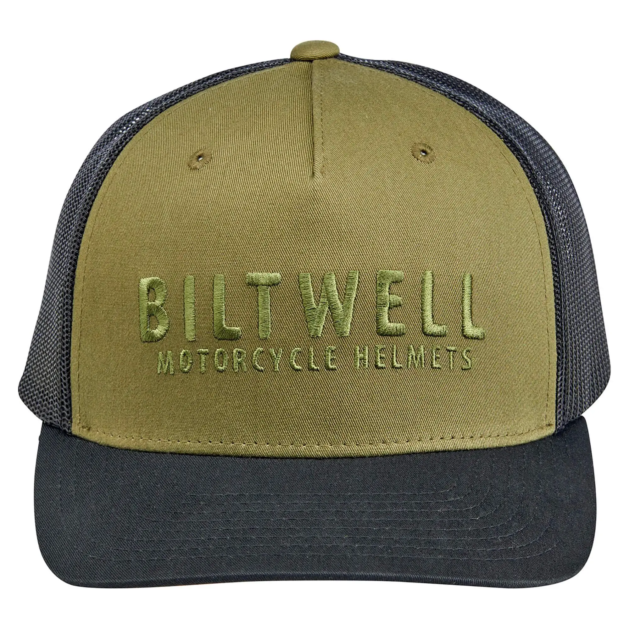 Biltwell Woodsy Snap Back Hat - Olive/Black - Image 2