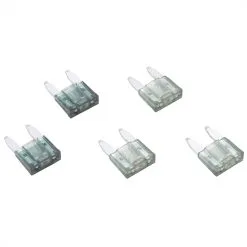 Cycle Standard Blade Type LED Detector Mini Fuse 5-Pack - Grey 2 Amp