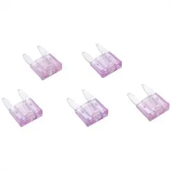 Cycle Standard Blade Type LED Detector Mini Fuse 5-Pack - Violet 3 Amp