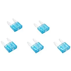 Cycle Standard Blade Type LED Detector Mini Fuse 5-Pack - Blue 15 Amp