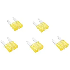 Cycle Standard Blade Type LED Detector Mini Fuse 5-Pack - Yellow 20 Amp