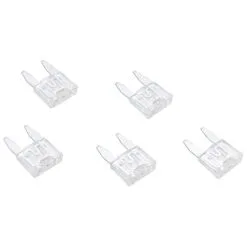 Cycle Standard Blade Type LED Detector Mini Fuse 5-Pack - Clear 25 Amp