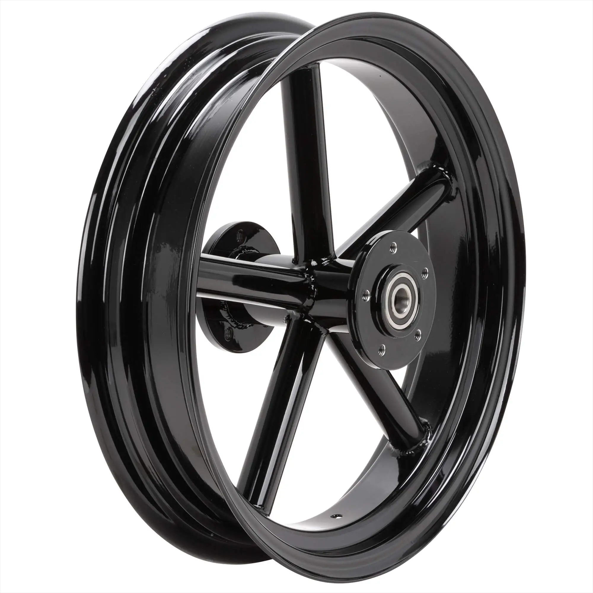 Led Sled Customs Round Spoke Invader 16 X 3.5 Dual Flange Rear Wheel - Gloss Black