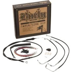 Burly Brand Complete Handlebar Cable/Brake Line Kit For 13" Ape Hanger Handlebars 17-20 FLHT/FLHX W/o ABS