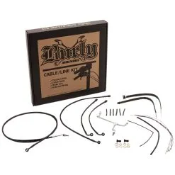 Burly Brand Complete Handlebar Cable/Brake Line Kit For 14" Ape Hanger Handlebars 15-16 FLTRX W/o ABS