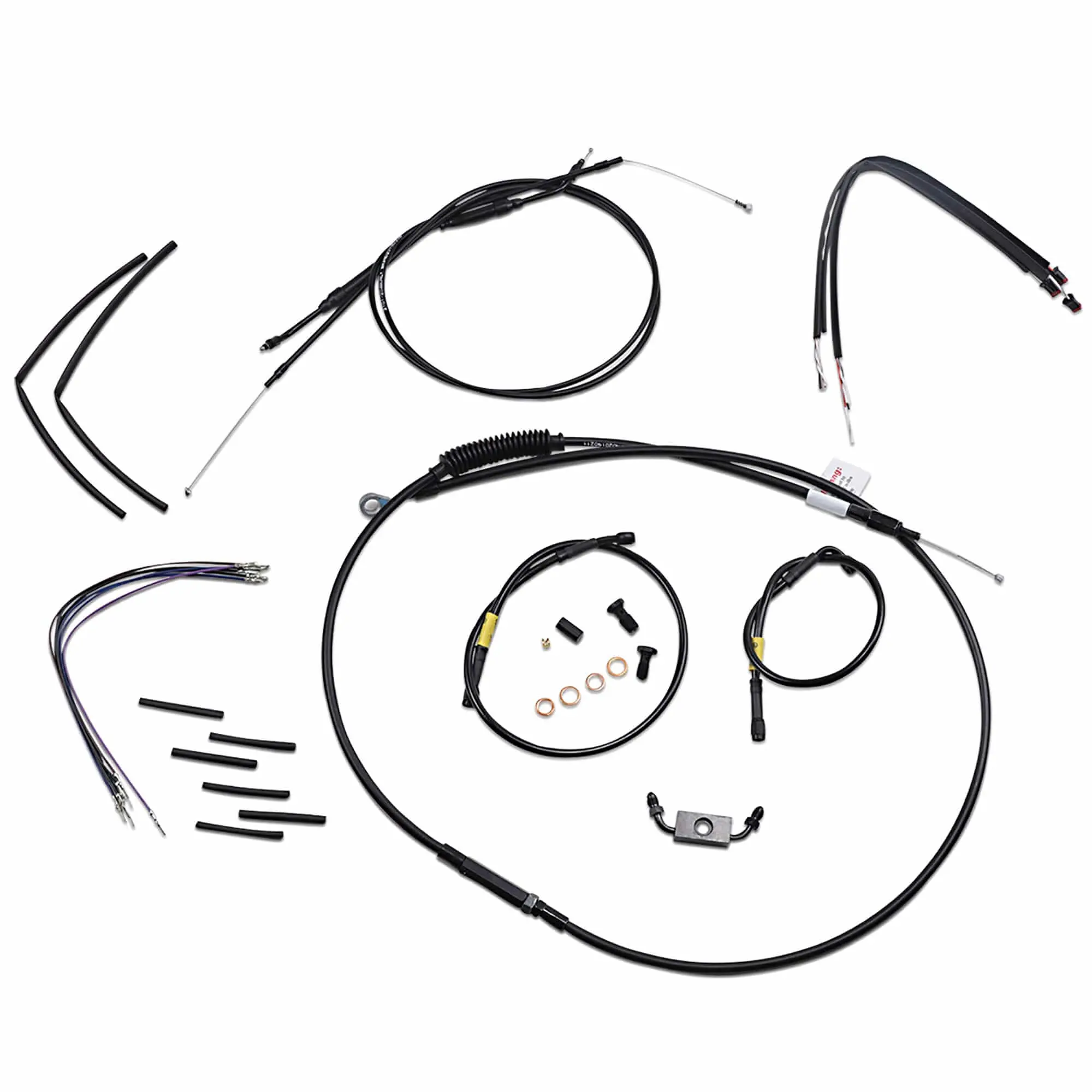 Burly Brand Complete Handlebar Cable/Brake Line Kit For 12" T-Bar Handlebars 12-17 FXDWG W/ ABS