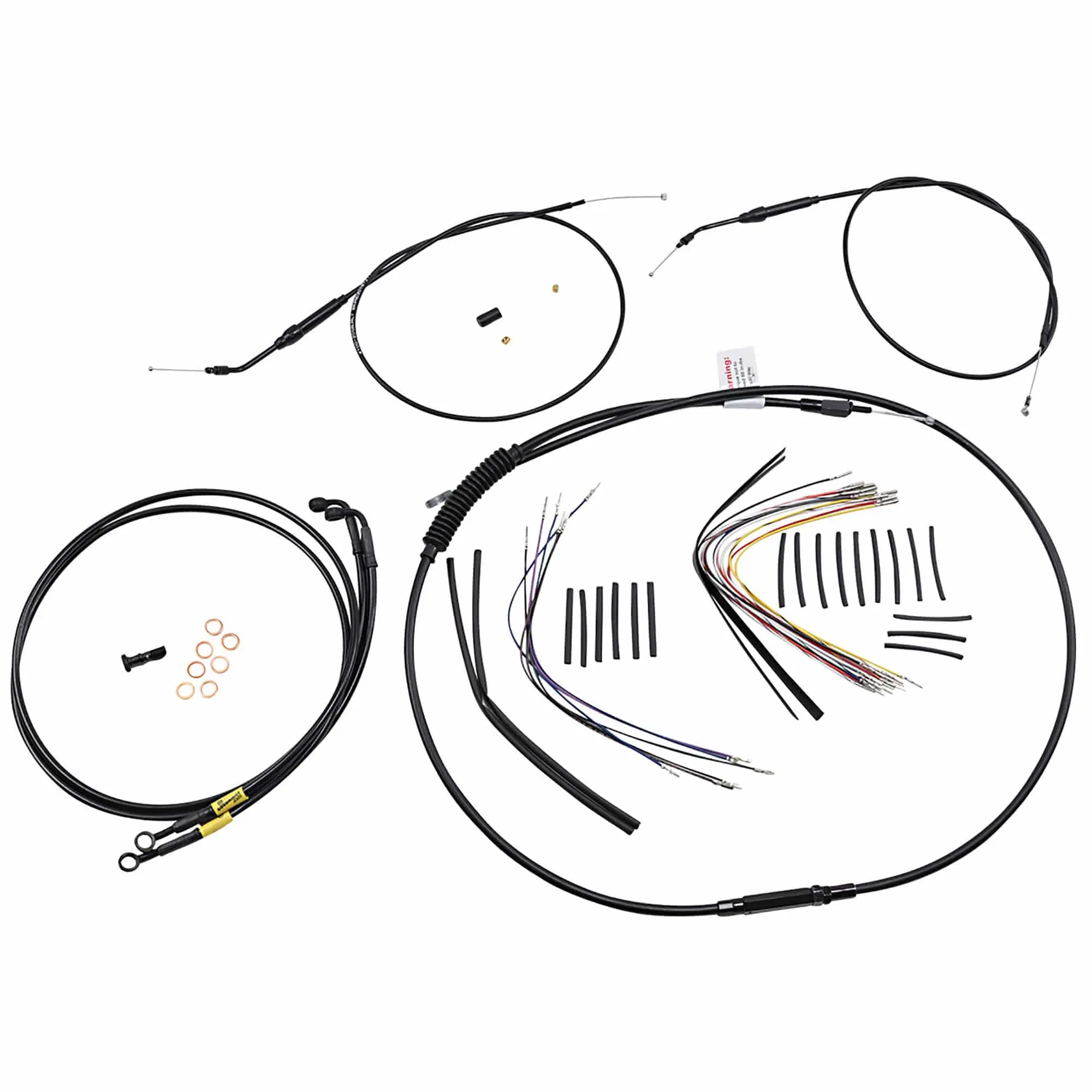 Burly Brand Complete Handlebar Cable/Brake Line Kit For 14" T-Bar Handlebars 99-00 FXDL/FXDS 99-05 FXDX 01-03 FXDXT