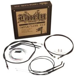 Burly Brand Complete Handlebar Cable/Brake Line Kit For 14" T-Bar Handlebars 14-20 XL Single Disc W/o ABS