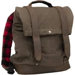 Burly Brand Roll Top Waxed Cotton Backpack - Brown