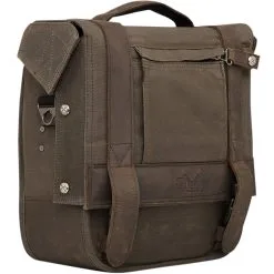 Burly Brand Voyager Waxed Cotton Saddlebag - Brown