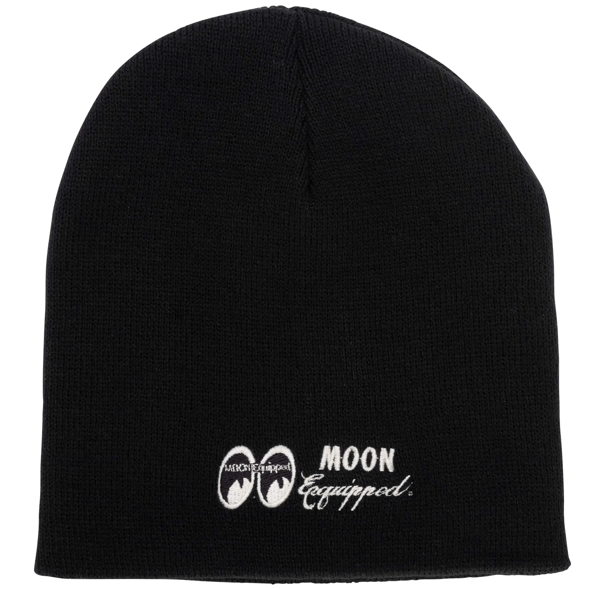 Mooneyes MOON Equipped Embroidered Short Beanie - Black