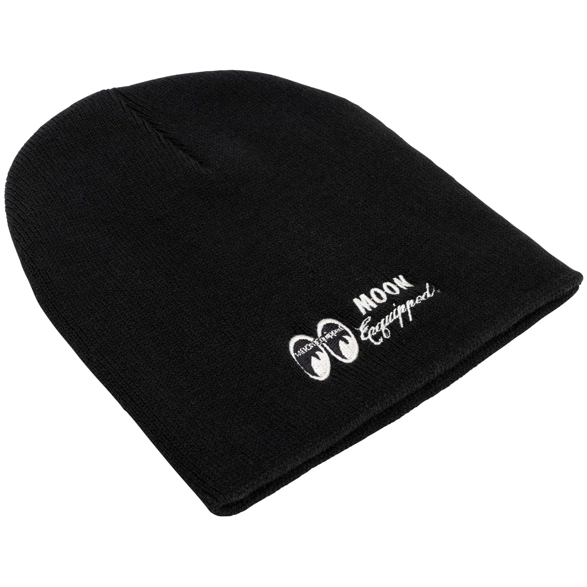 Mooneyes MOON Equipped Embroidered Short Beanie - Black - Image 2