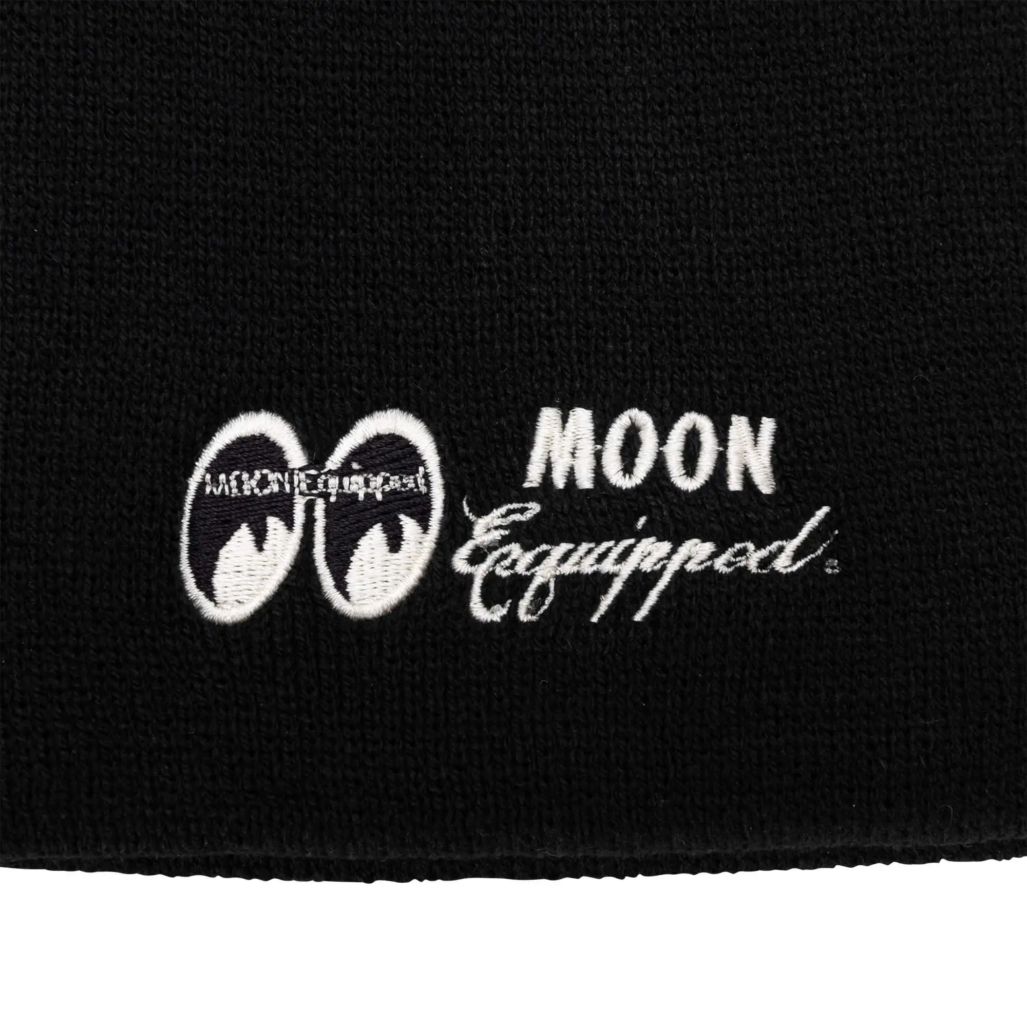 Mooneyes MOON Equipped Embroidered Short Beanie - Black - Image 4