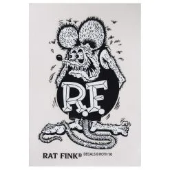 Mooneyes Rat Fink Standing Sticker - Large - Black And White