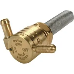 Golan Products Inc. 22MM Click-Slick Petcock - Round Body - Raw Brass - Forward