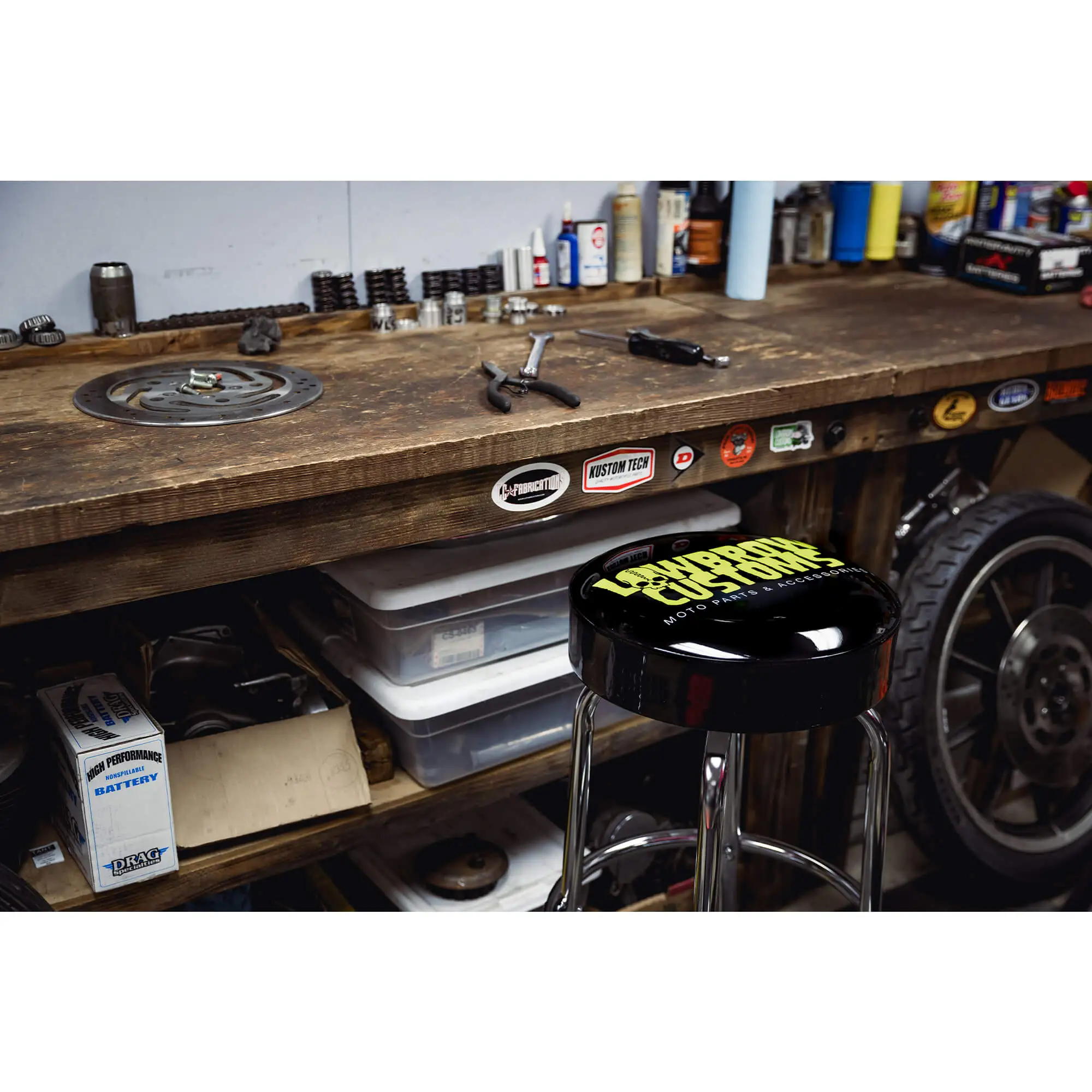 Lowbrow Customs Logo Shop Stool - Image 6