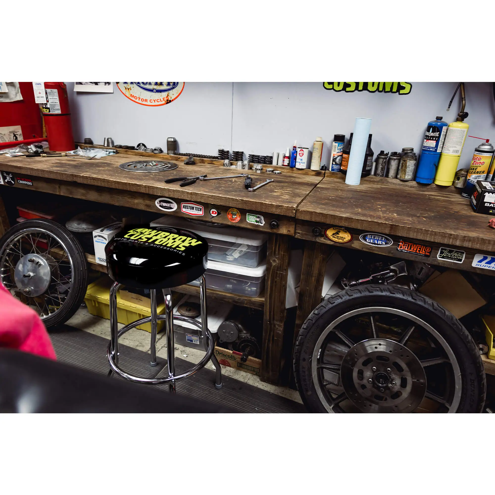 Lowbrow Customs Logo Shop Stool - Image 7