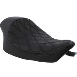 DRAG Specialties 3/4 Low Solo Seat - Double Diamond - Black - Fits 2004-Up Harley-Davidson Sportsters