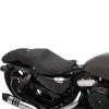 DRAG Specialties 3/4 Low Solo Seat - Double Diamond - Black W/Silver Stitching - Fits 2004-Up Harley-Davidson Sportsters