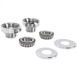 V-Twin Manufacturing Chrome Fork Neck Cup Kit With Fork Stops For Harley-Davidson Big Twins