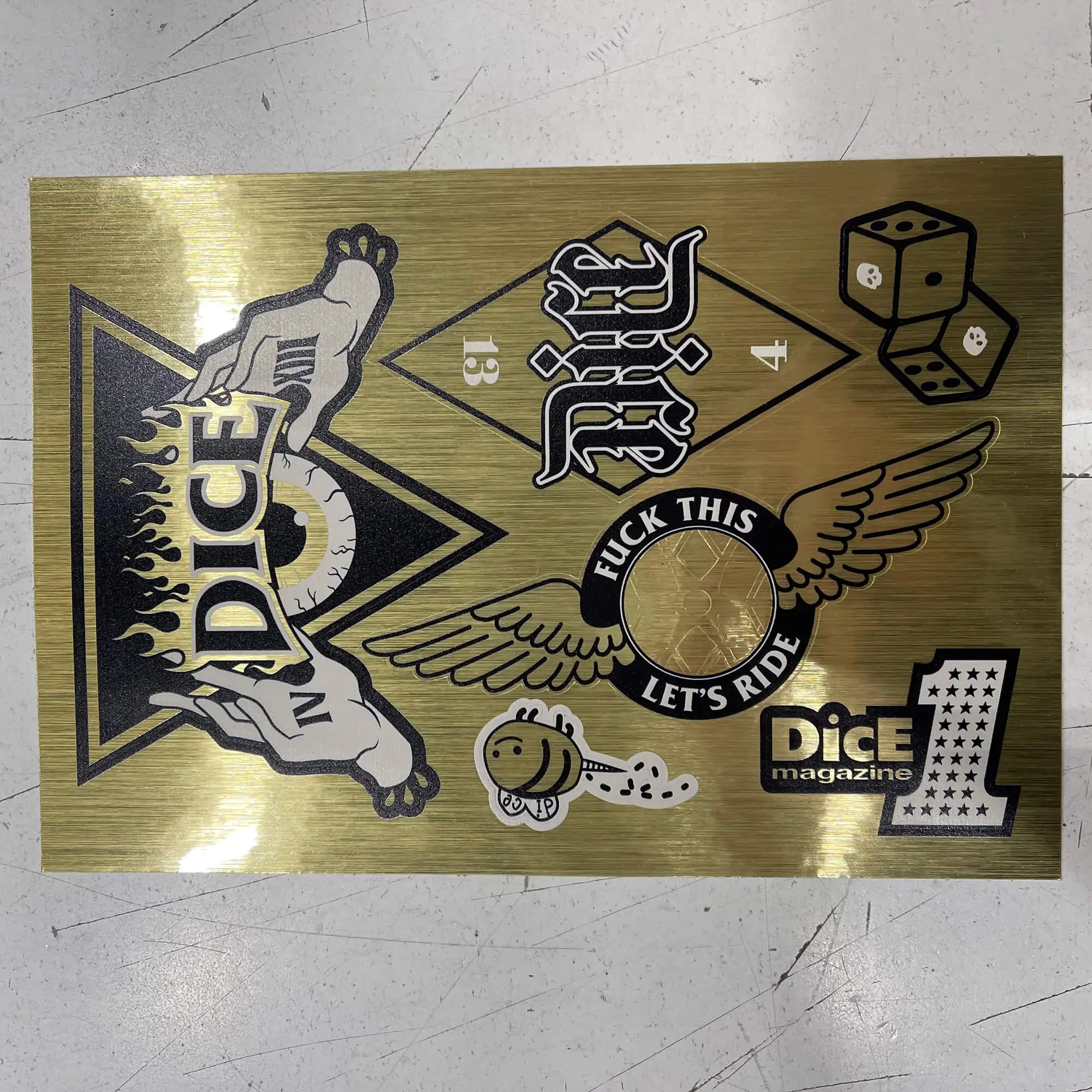 DiCE Magazine Gold Foil DicE Sticker Sheet - Image 2