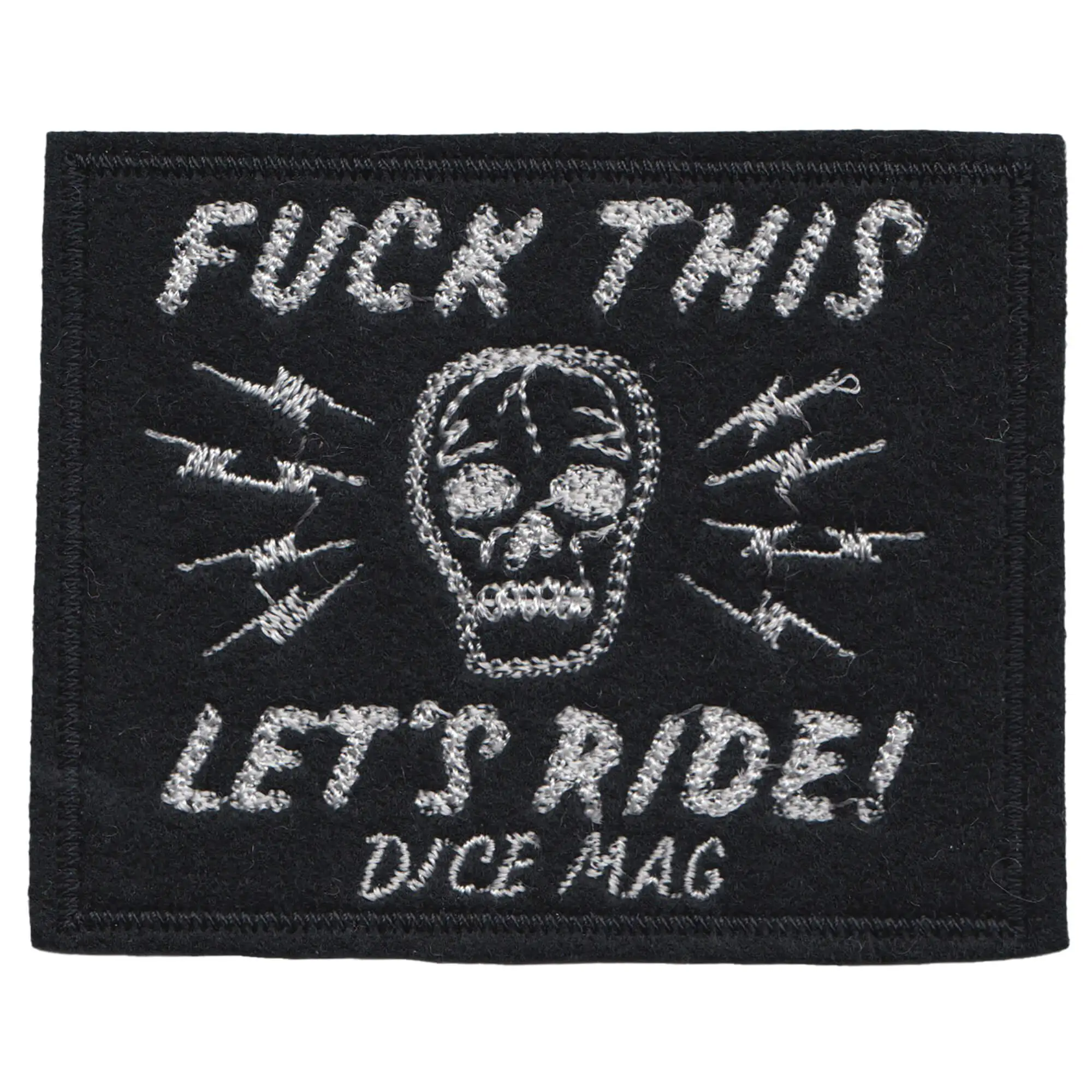 DiCE Magazine FTLR Skull Chain Stitched Patch