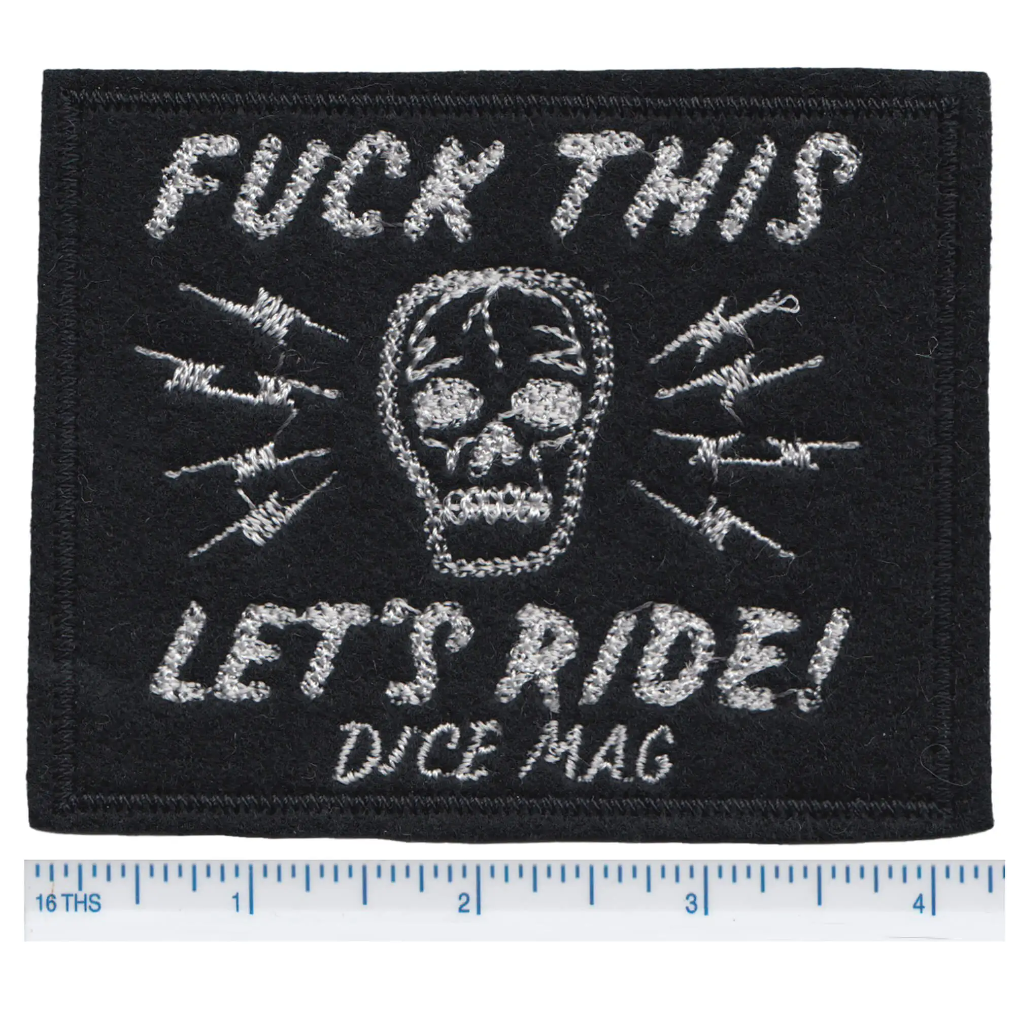 DiCE Magazine FTLR Skull Chain Stitched Patch - Image 2