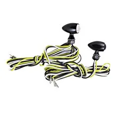 Custom Dynamics Micro Bullet Turn Signals - Black - Dual - Amber/White