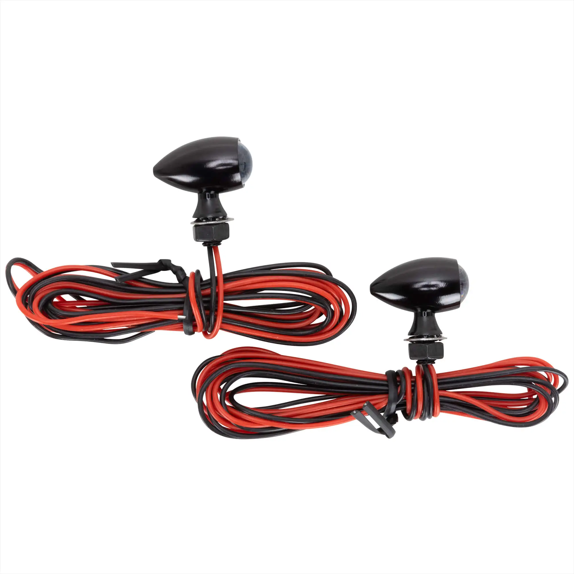 Custom Dynamics Micro Bullet Turn Signals - Black - Red