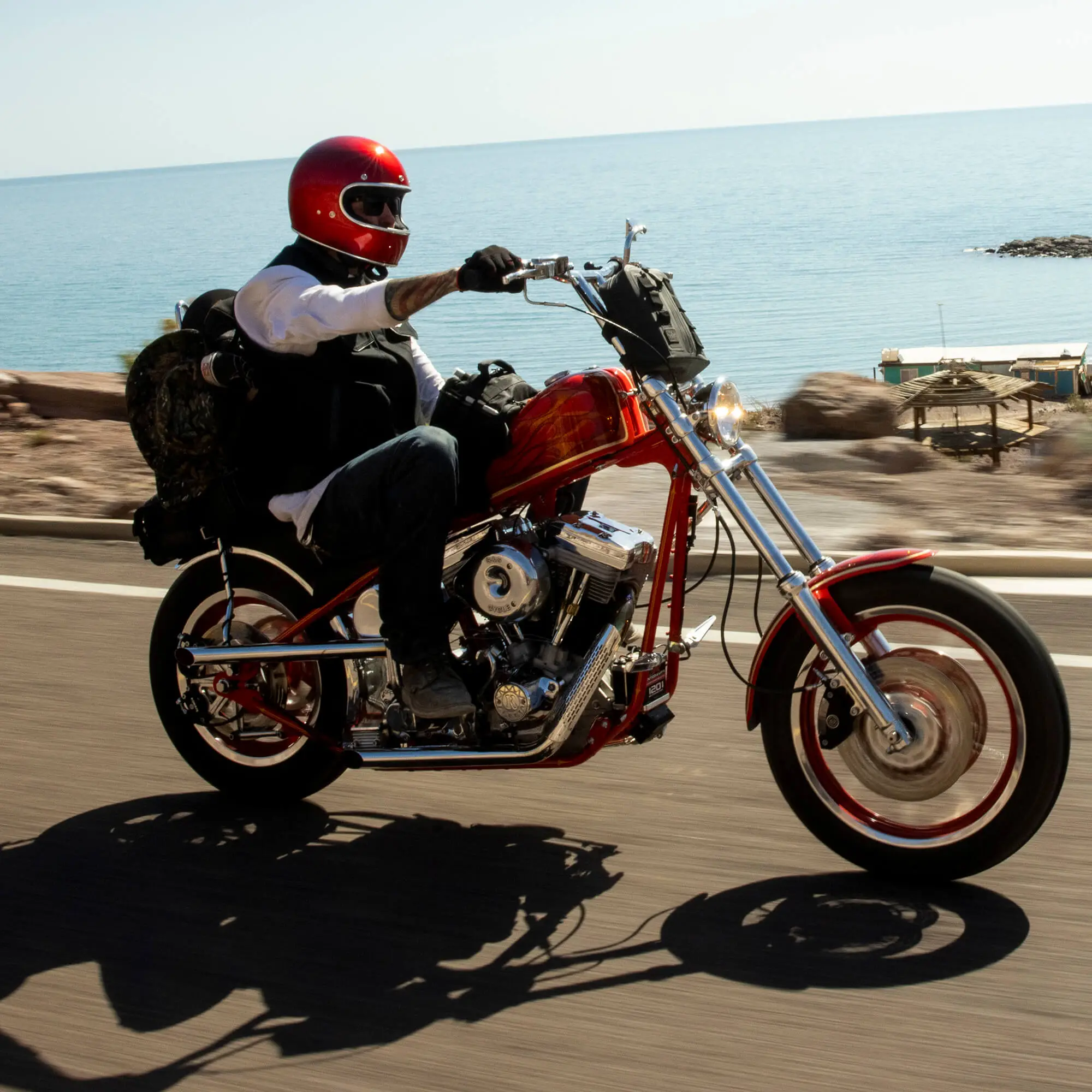 Biltwell Gringo DOT/ECE Approved Full Face Helmet - Metallic Cherry Red - Image 12