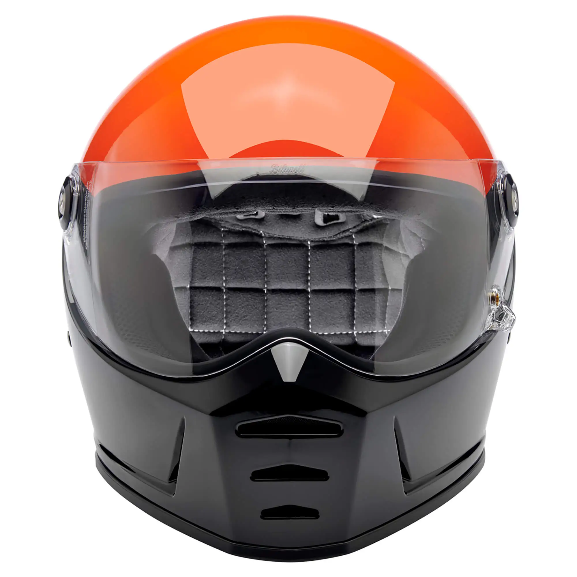 Biltwell Lane Splitter DOT/ECE Approved Full Face Helmet - Podium Gloss Orange/Grey/Black - Image 2