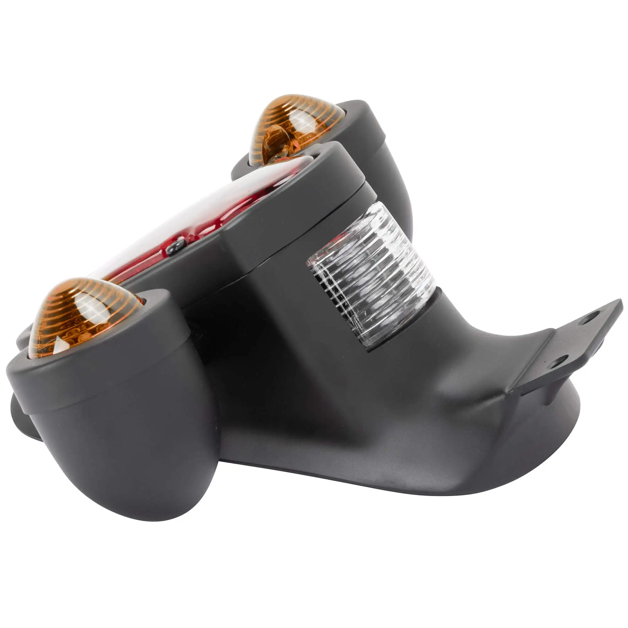 Cycle Standard Tombstone LED Taillight W/ Amber Turn Signals - Red Lens - Black - Image 3