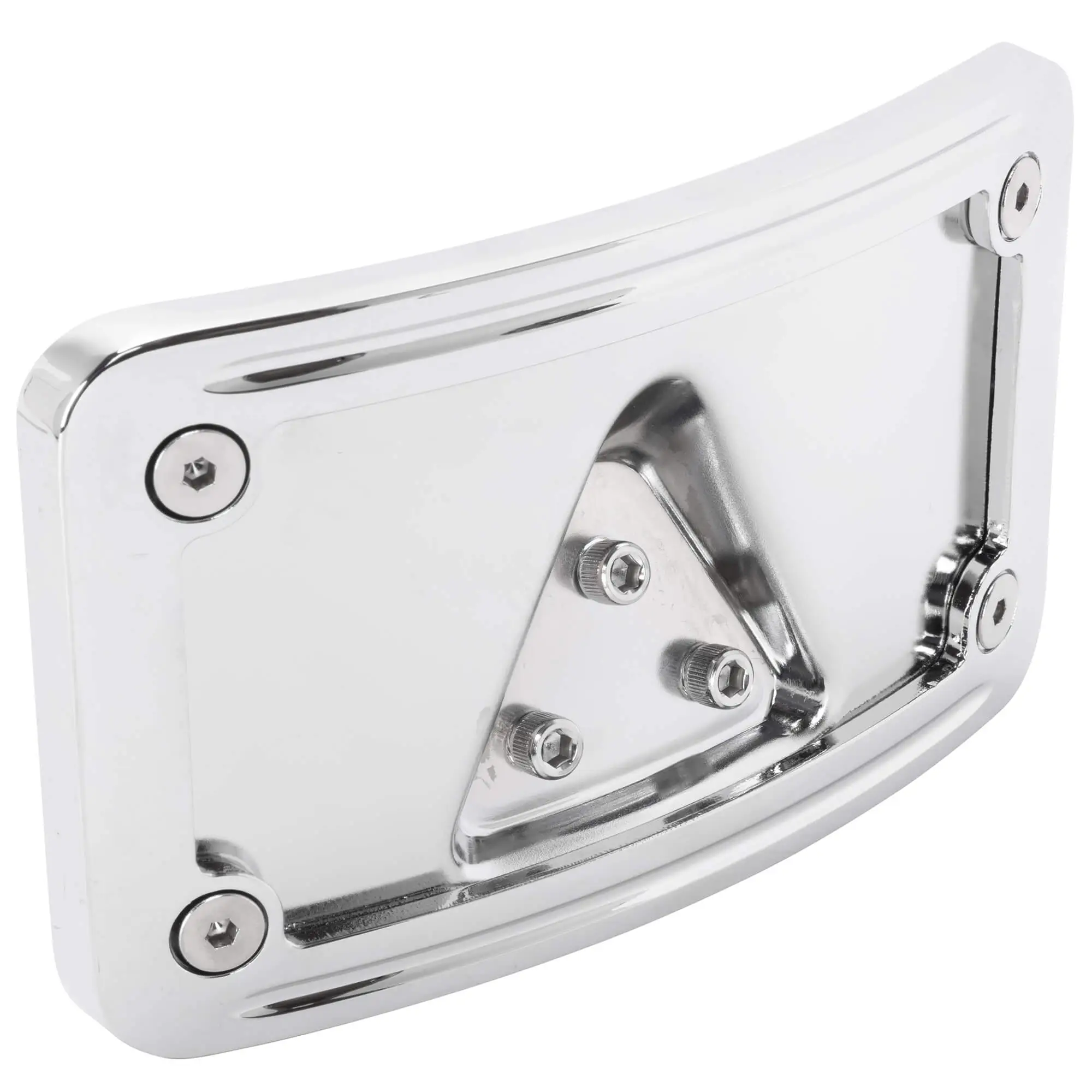 Cycle Standard 2 Piece Curved License Plate Bracket - Chrome