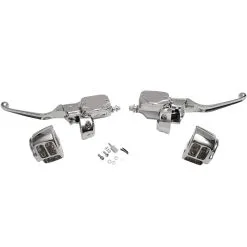 DRAG Specialties Brake/Hydraulic Clutch Controls Kit W/o Switches - Chrome - Single Disc 1996-11 Harley-Davidson FXD/FXDWG 96-03 XL 96-07 FLHR 96-10 FXST/FLST