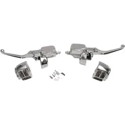 DRAG Specialties Brake/Hydraulic Clutch Controls Kit W/o Switches - Chrome - Dual Disc 1996-11 Harley-Davidson FXD/FXDWG 96-03 XL 96-07 FLHR 96-10 FXST/FLST