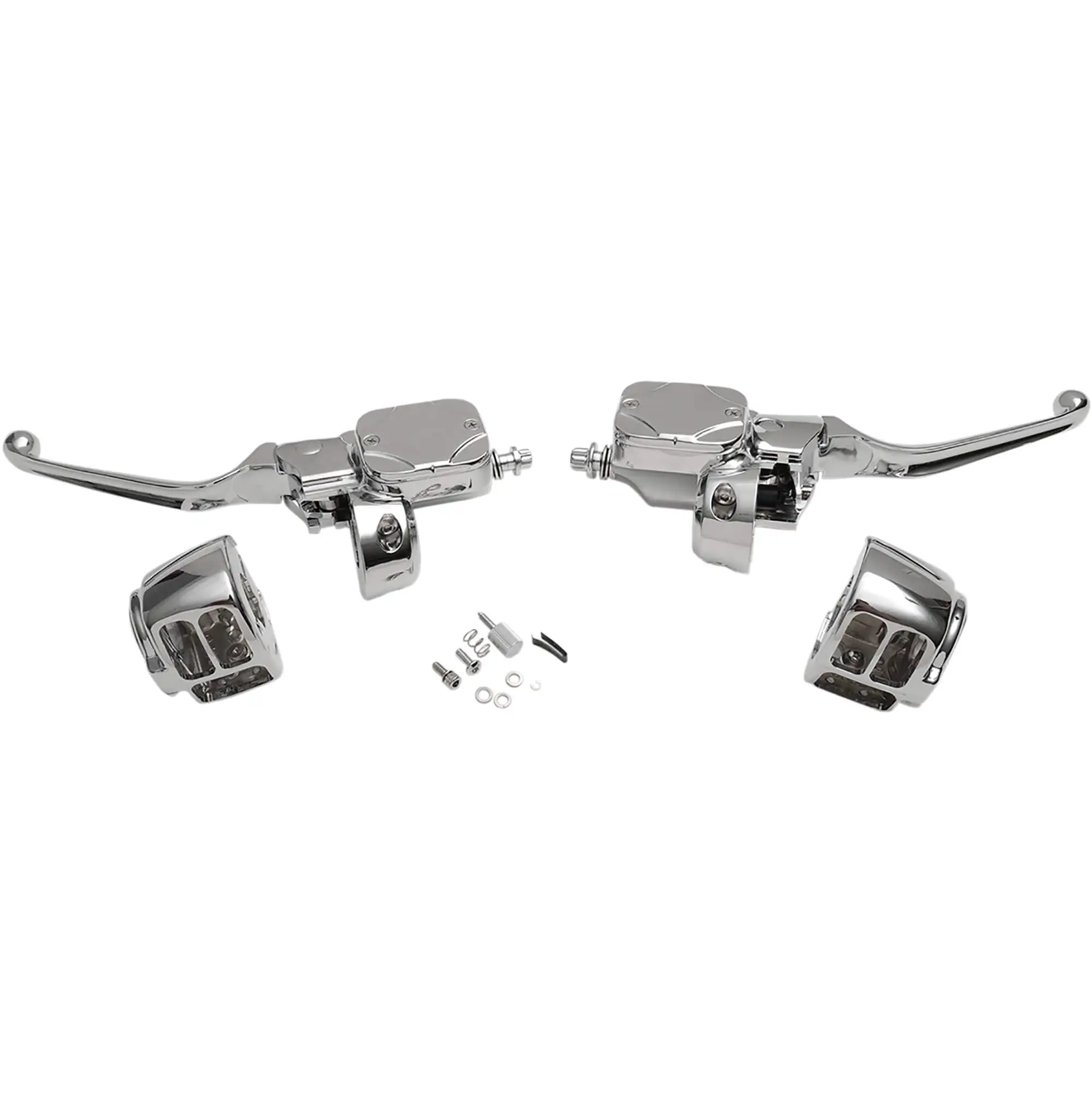 DRAG Specialties Brake/Hydraulic Clutch Controls Kit W/o Switches - Chrome - Dual Disc 1996-11 Harley-Davidson FXD/FXDWG 96-03 XL 96-07 FLHR 96-10 FXST/FLST
