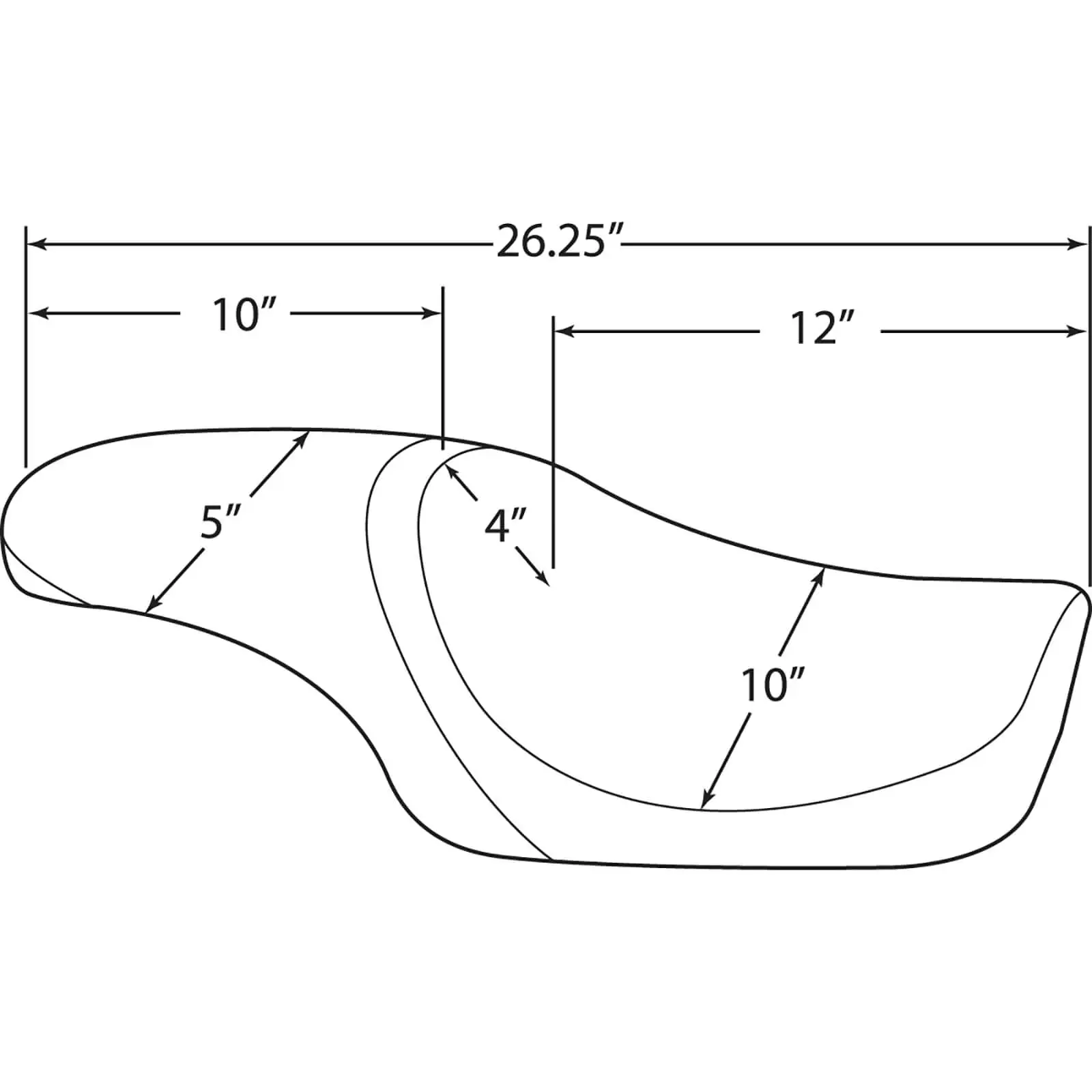 DRAG Specialties Predator 2-Up Seat - Smooth - 1982-2003 Harley-Davidson Sportster XL - Image 3