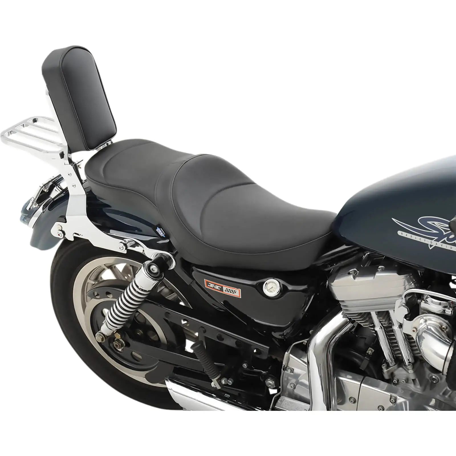 DRAG Specialties Low Profile Double Bucket 2-Up Seat - Smooth - 1982-2003 Harley-Davidson Sportster XL