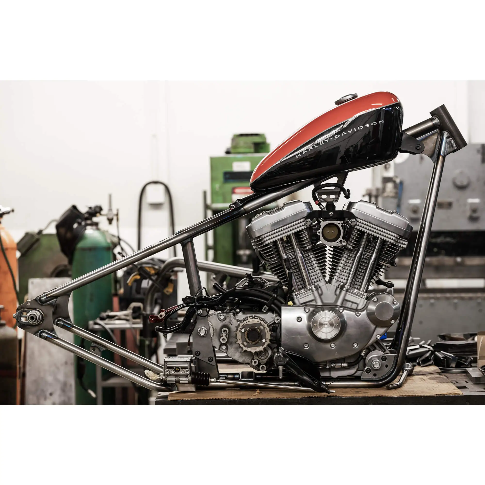 Gasbox Full Rigid Chopper Frame 2004-2022 Harley-Davidson Sportsters - 3" Up - Sporty Tank Mounts - Image 21